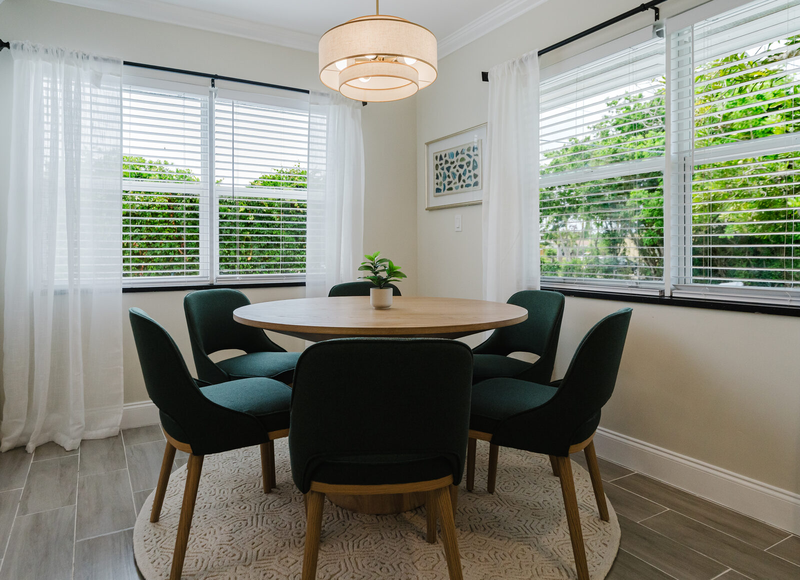 Dining area with garden views